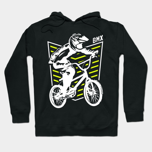 Bmx Apparel | Retro Bmx Bike Old School Patch Hoodie by BabyYodaSticker